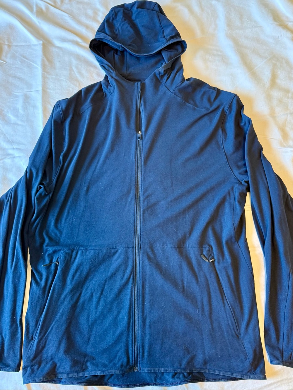 Lululemon Men's Lightweight Navy Hooded Zip Jacket